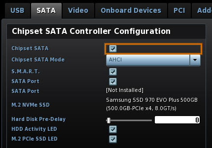 Chipset SATA Controller Configuration