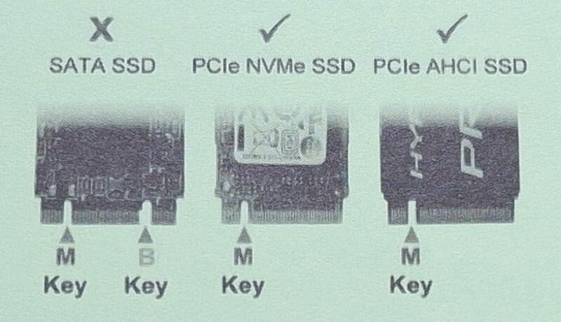 B-KeyであるSATA SSDなど対応していないものもあります