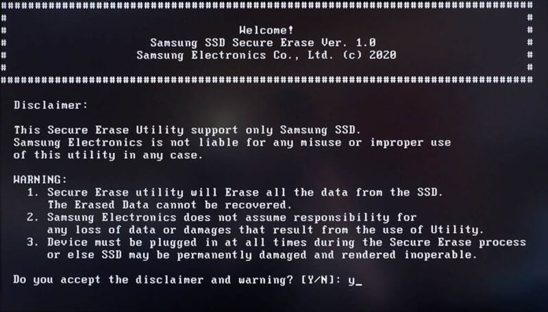 Secure EraseでSSDの消去を実行