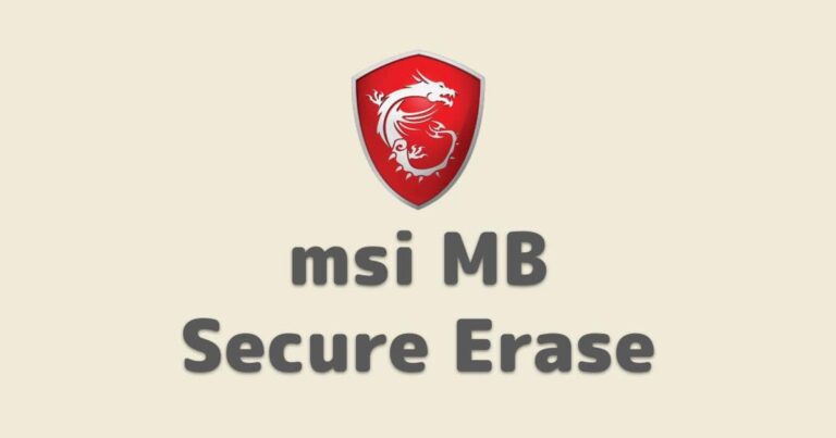 Secure erase msi что это