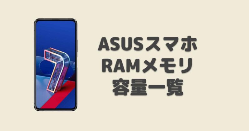 ASUSのメモリ(RAM)容量